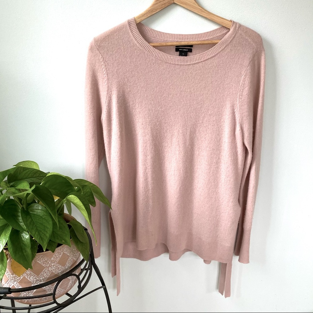 Halogen Side Tie Pink Cashmere Sweater